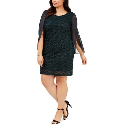 

Женское жаккардовое вечернее платье-футляр до колен Connected Apparel Plus BHFO 6427, Dark mallard