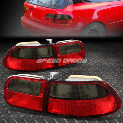 ДЛЯ 92-95 HONDA CIVIC HATCHBACK КРАСНЫЕ ДЫМЧАТЫЕ ЛИНЗЫ ЗАДНЕГО ФОНАРЯ ТОРМОЗНЫХ СТОЯНОЧНЫХ ФОНАРЕЙ