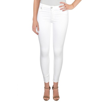 Укороченные джинсы-скинни Hudson Womens Natalie White средней посадки 26 BHFO 1745