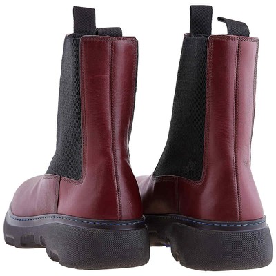 Pre-owned Burberry Creeper Leather Chelsea Boots In Purple