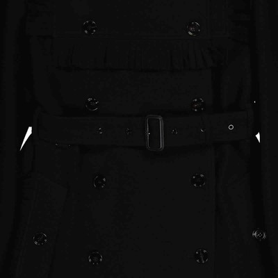 Pre-owned Burberry Black Fringed Cashmere-blend Trench Coat