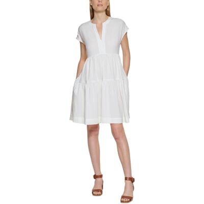 

Женское многоярусное мини-платье Calvin Klein Gauze Shift BHFO 9756, Cream