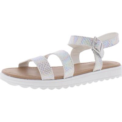 

Сандалии на плоской подошве с ремешком на пятке Arizona Jeans Co. Girls Lido Metallic BHFO 5326, White snake multi, Lido