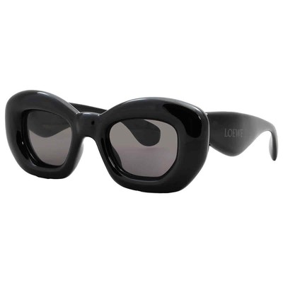 Pre-owned Loewe Grey Cat Eye Ladies Sunglasses Lw40117i 01a 47 Lw40117i 01a 47 In Gray