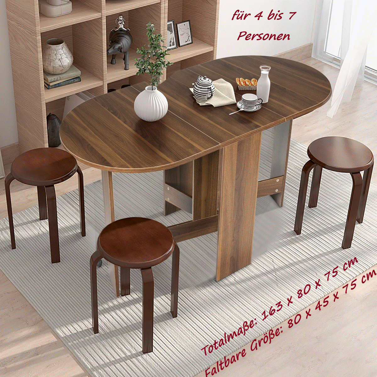 Klappbarer Esstisch Balkontisch Holz Tisch Gartentisch Holztisch