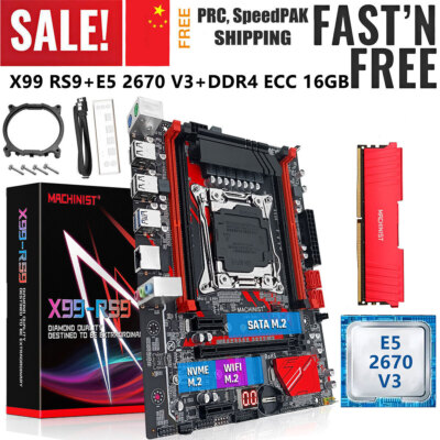 X99 Motherboard LGA 2011-v3 with Xeon E5 2670 V3 CPU DDR4 ECC 16GB RAM M.2 Combo