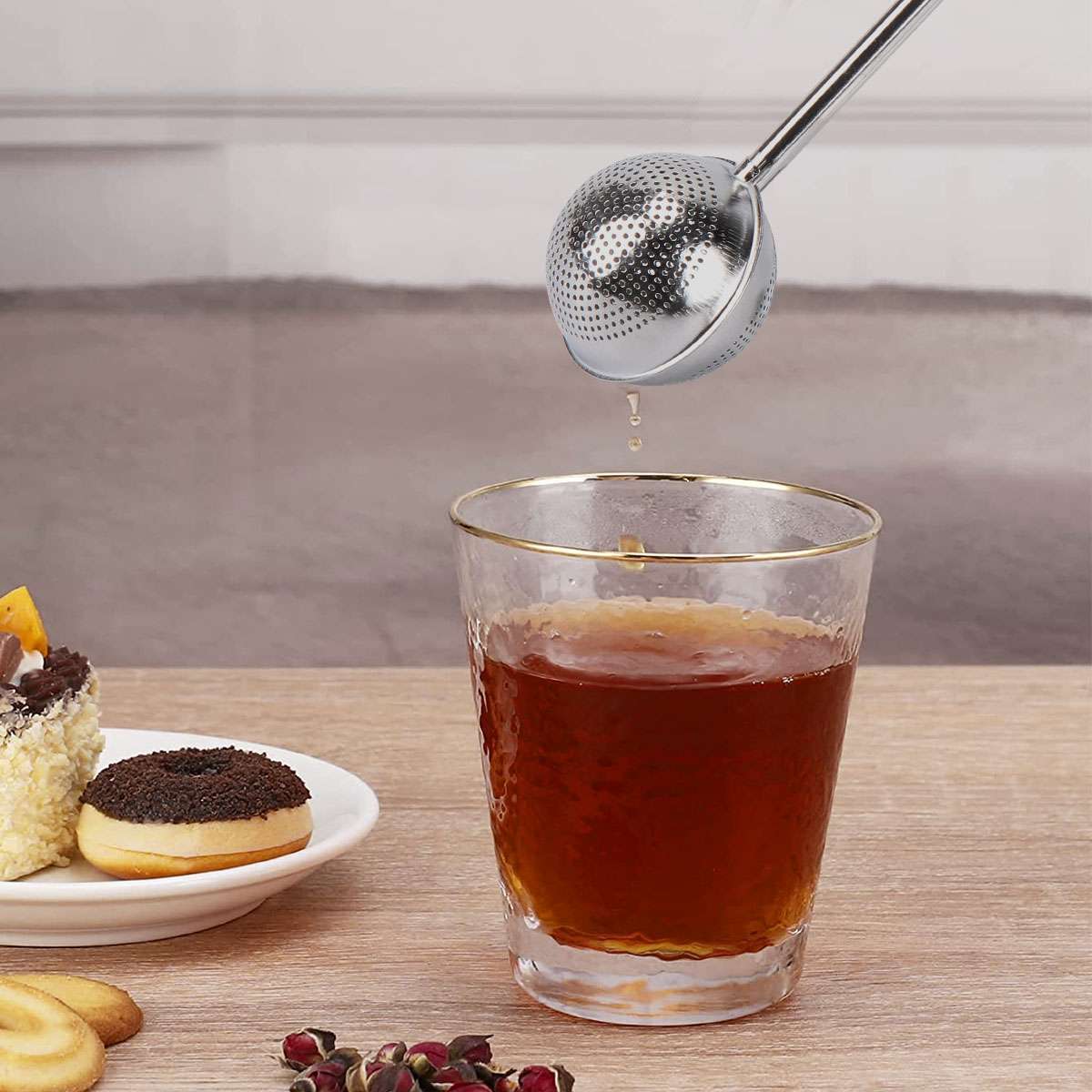 Tea Ball Infusers Long-Handle Stainless Steel Tea Strainer Reusable Tea Diffuser