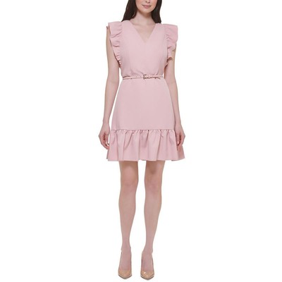 Женское короткое полуофициальное мини-платье из розового твила Tommy Hilfiger 16 BHFO 1211