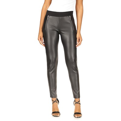 MICHAEL Michael Kors Женские черные леггинсы на молнии из искусственной кожи XL BHFO 9949