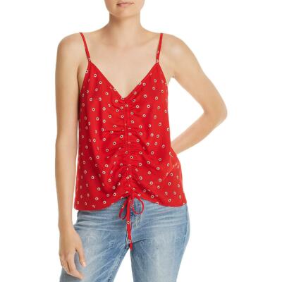 

Рубашка Aqua Womens Ditsy Daisy с рюшами и принтом безрукавка Cami BHFO 7167, Red multi