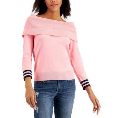

Tommy Hilfiger Womens Cowl Neck Metallic Pullover Sweater Top Plus BHFO 4945