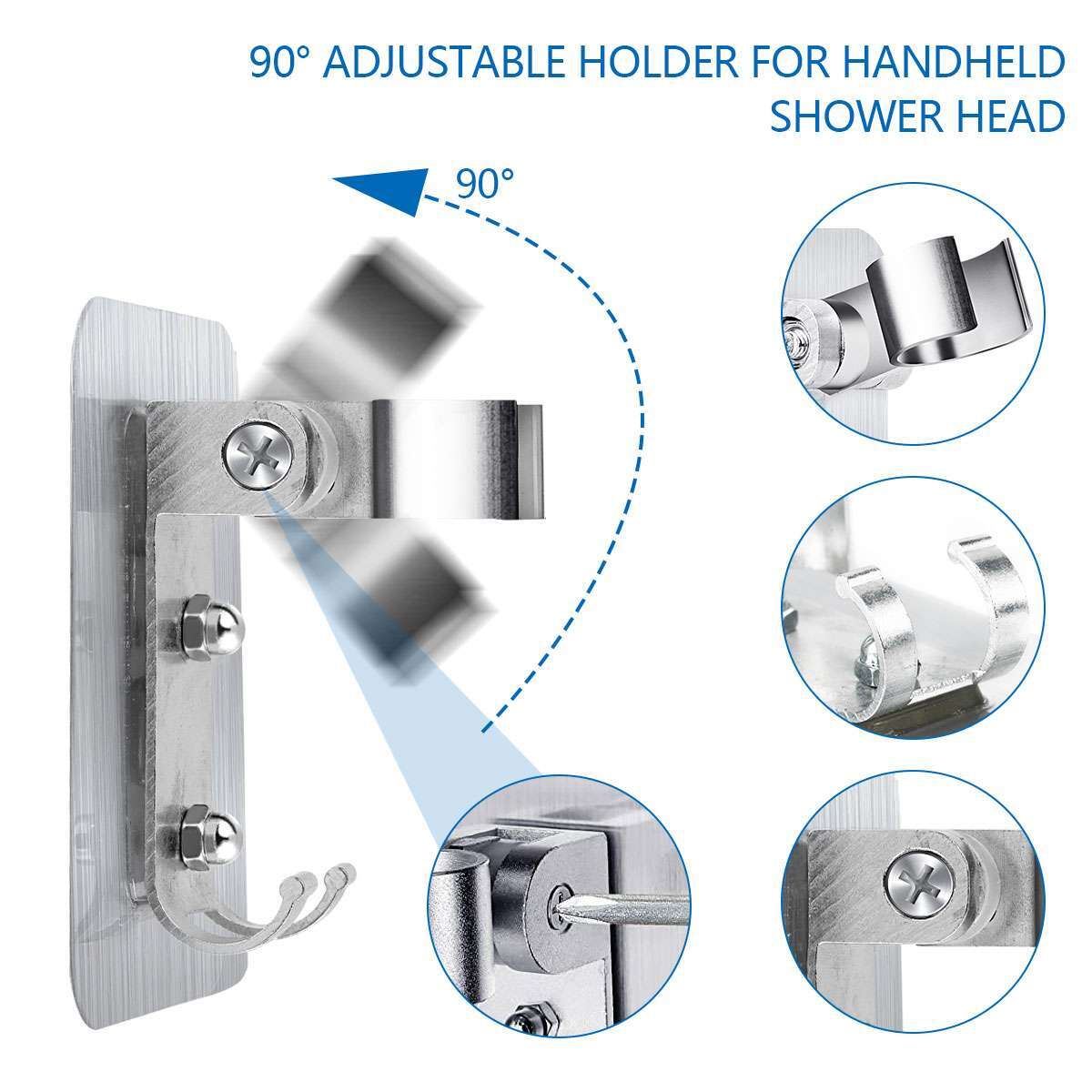 Adjustable Bathroom Shower Head Holder Self-adhesive Wall Mounted Shower Bracket