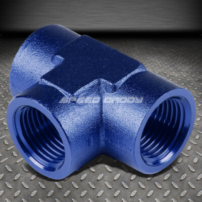 ВНУТРЕННИЙ ТРУБОПРОВОД 3/8-18 NPT С СИНЕЙ АНОДИРОВАННОЙ ОТДЕЛКОЙ ИЗ АЛЮМИНИЕВОГО ТРОЙНИКА-ПЕРЕХОДНИКА