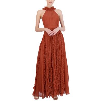 

Женское длинное вечернее платье с оборками BCBGMAXAZRIA BHFO 3138, Cinnamon