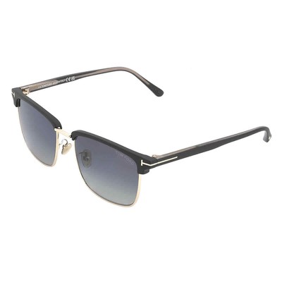 Pre-owned Tom Ford Hudson Polarized Smoke Gradient Square Men's Sunglasses Ft0997-h 02d 55 In Gray