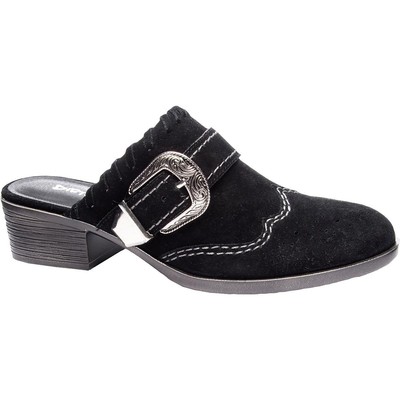 

Черные замшевые туфли без задника Dirty Laundry Womens Waltz 6 Medium (B,M) BHFO 9198, Split suede black