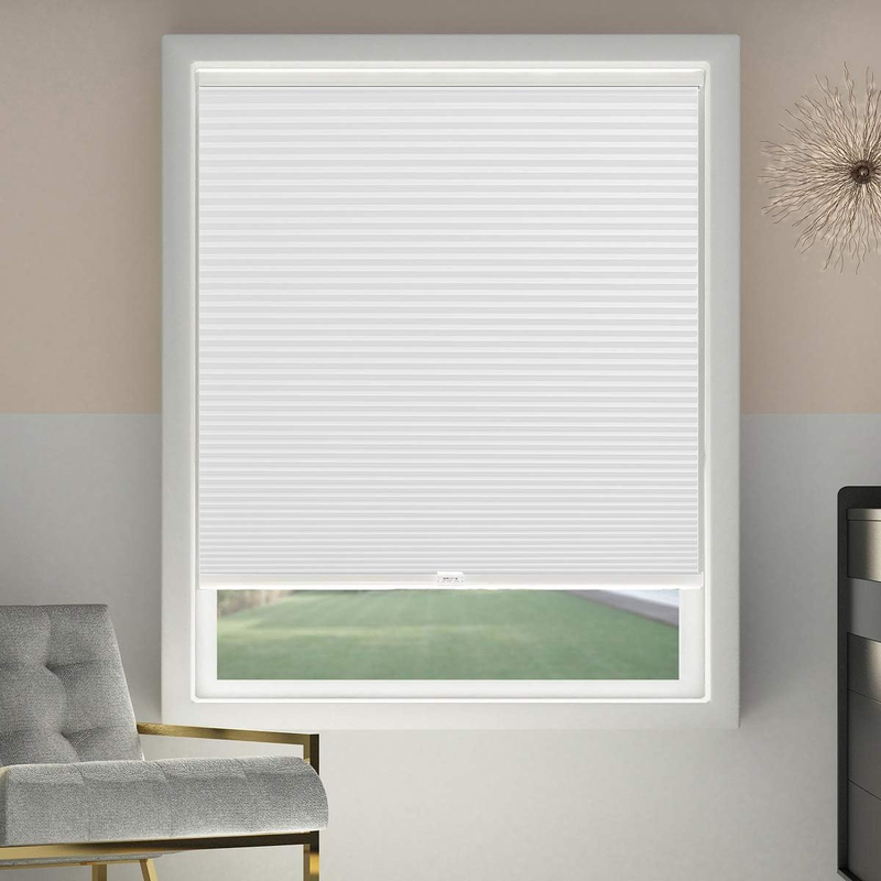 Cellular Shades Cordless Blackout Honeycomb Blinds Fabric Window Shades White(Bl