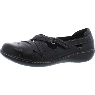 Женские черные кожаные туфли на плоской подошве Clarks Ashland Spin Q 10 Medium (B,M) BHFO 5806