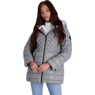 

Steve Madden Женское серое пальто Glacier Shield с уютной подкладкой  6559, Ice grey