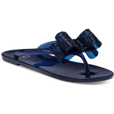 

Женские шлепанцы-стринги INC Madena Blue Jelly Thong 10, средний (B,M) BHFO 6281, Navy crystal