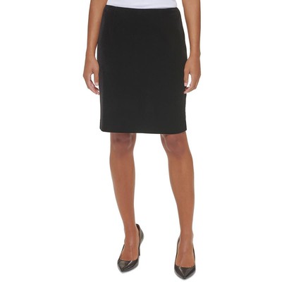 Женская черная бархатная юбка-карандаш длиной выше колена Calvin Klein Petites 4P BHFO 1299