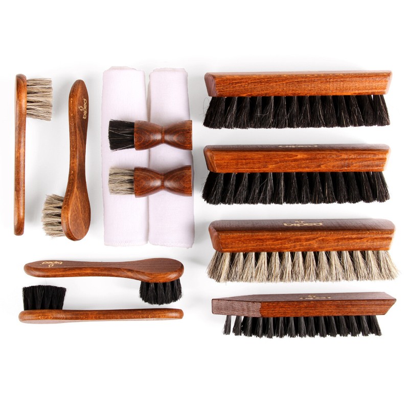 Biped Schuhputzset FÃ¼R Glattleder - SchuhbÃ¼Rsten - BÃ¼Rsten Set 12 Teilig Z2604
