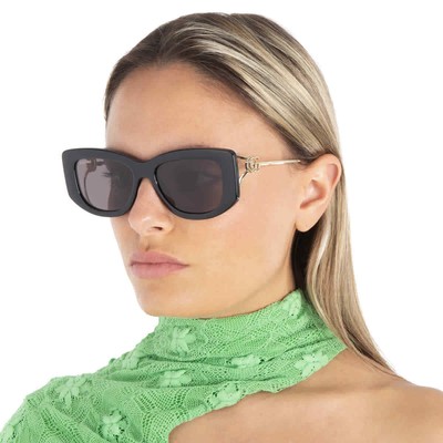 Pre-owned Gucci Grey Cat Eye Ladies Sunglasses Gg1566s 001 55 Gg1566s 001 55 In Gray