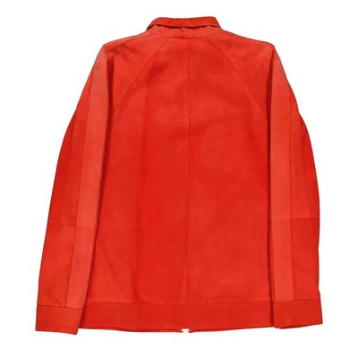 Pre-owned Burberry Ladies Leather Bright Red Suede Bomber