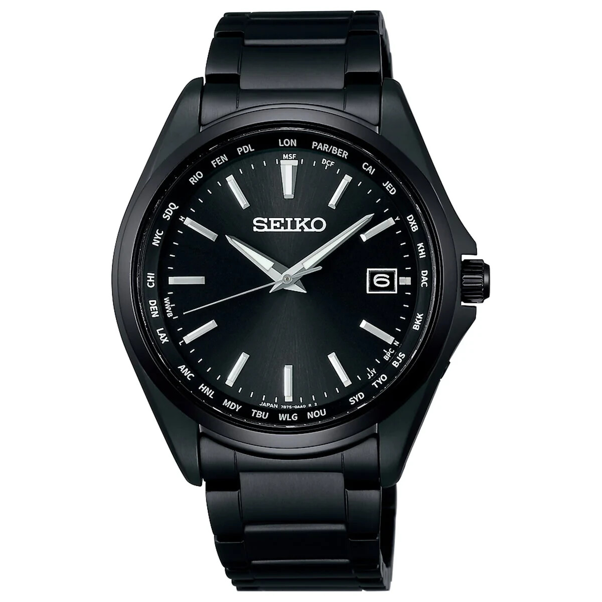Pre-owned Seiko Selection Sbtm333 Total Black Watch Titanium Solar Atomic Radio Men Gift