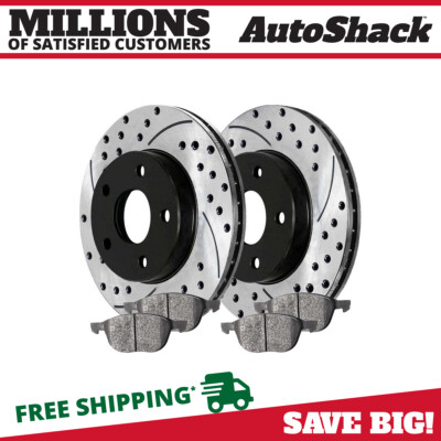Front Drilled Slotted Brake Rotors Black & Pads for Mazda 5 3 Sport 2004-2013 3