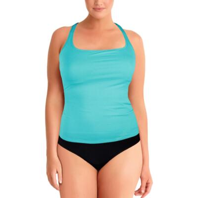 

Женский синий танкини для плавания с тканой спинкой Bleu Rod Beattie  BHFO 3917, Island blue