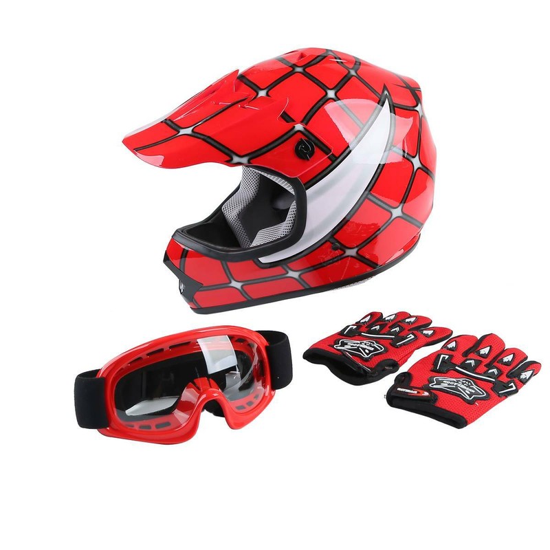 DOT Youth Helmet Kids Spider Motocross Full Face Offroad Dirt Bike ATV S-XL