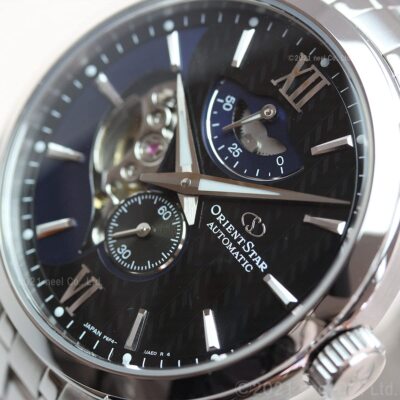 Pre-owned Orient Star Rk-av0b03b Layered Skeleton Mechanical Automatic Watch Navy Dial