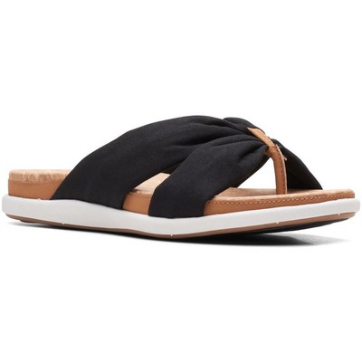 

Женские черные шлепанцы Clarks Eliza Shore 7 Medium (B,M) BHFO 6930, Черный