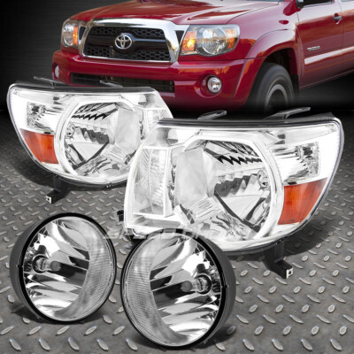 ХРОМИРОВАННЫЙ ПРОЗРАЧНЫЙ КОРПУС ФАР + ПРОТИВОТУМАННЫЕ ФАРЫ/ФАРЫ ДАЛЬНЕГО СВЕТА/ЛАМПЫ НАКАЛИВАНИЯ + ВЫКЛЮЧАТЕЛЬ ДЛЯ 05-11 TACOMA
