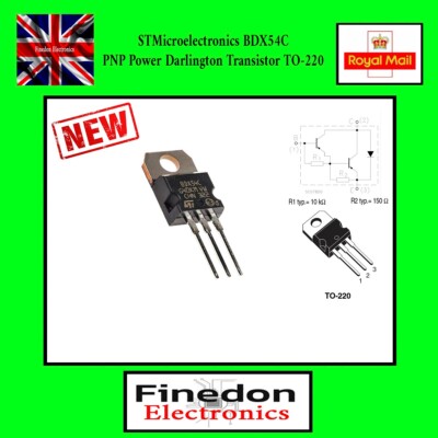 STMicroelectronics BDX54C Power PNP Darlington Transistor 100V 8A 60W