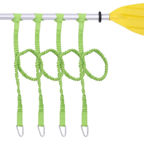 4pcs Kayak Paddle Leash Stretchable Rod Leash Coiled Paddle Lanyard Boat Fitting