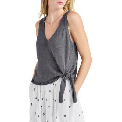 Splendid Womens Berkeley Gray Cotton Side Tie Tank Top Sweater Shirt M BHFO 6825