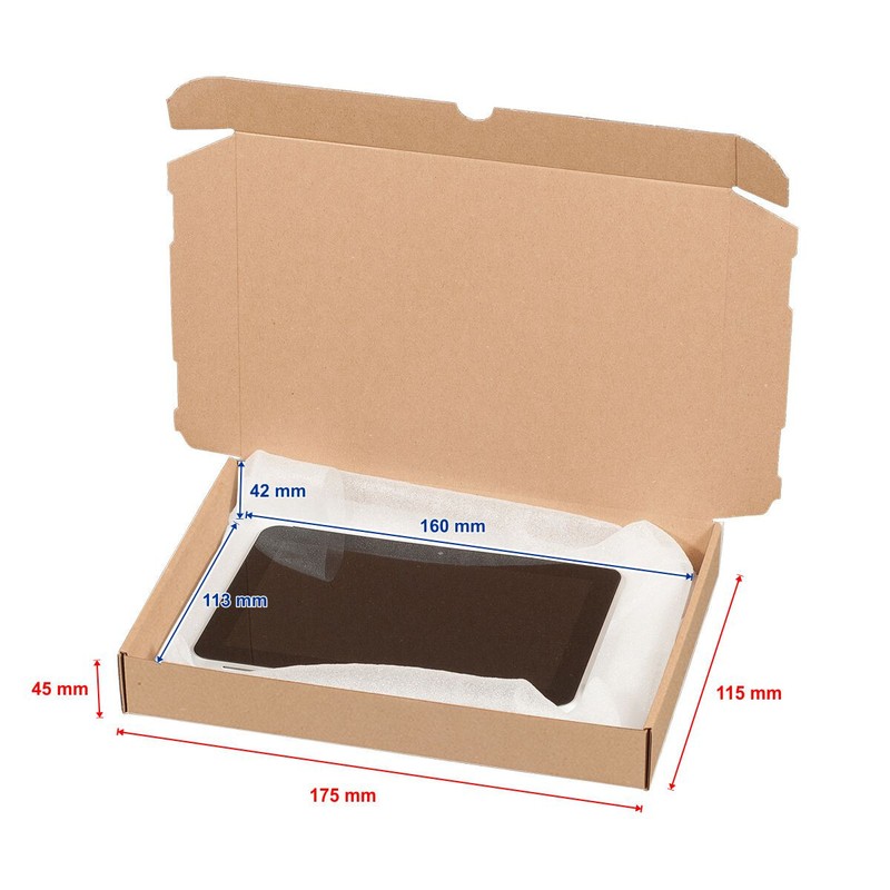 Maxibriefkartons 175x115x45 Mm (25 StÃ¼Ck) Einwellig, Steckverschluss Braun