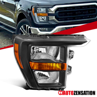 Fit 2021-2023 Ford F-150 Black Halogen Headlight Right Side Headlamp 21 22 23