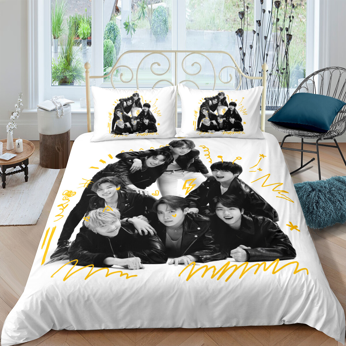 3D BTS Bangtan Boys Girls Bedding Set Duvet Cover Comforter Cover