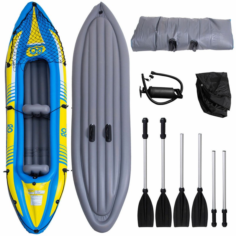 Kayak Inflatable 2-Person Canoe Boat with Pump Paddle Outdoor Water Sport