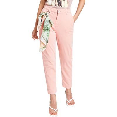 

Guess Womens Candis Розовые дневные джинсовые прямые брюки с высокой посадкой  BHFO 4633, Peach creme, Candis