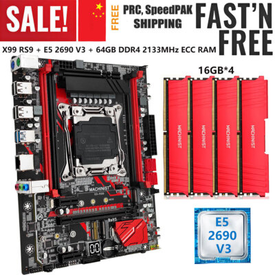 LGA 2011-3 X99 RS9 Motherboard E5 2690 V3 64G DDR4 2133MHz ECC RAM WIFI/NVME M.2