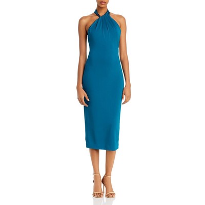 

Cushnie Женское синее платье-футляр миди без рукавов с лямкой на шее  BHFO 2843, Chartreuse