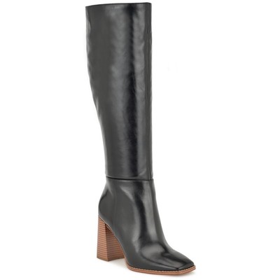 Женские ботинки Nine West Temas черного цвета до колена, размер 10, средний (B,M), BHFO 1390