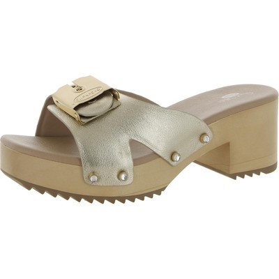 

Scholls Shoes Женские оригинальные туфли на высоком золотом каблуке 9, средний (B,M) BHFO 8940, Золотой, Original Max