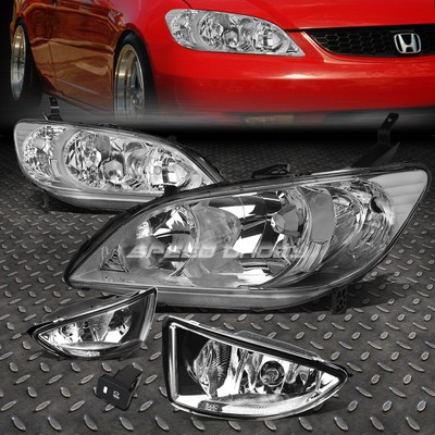 ХРОМИРОВАННАЯ ФАРА + ЧЕТКИЙ СИГНАЛ ПОВОРОТА + ПРОТИВОТУМАННАЯ ФАРА + ВЫКЛЮЧАТЕЛЬ ДЛЯ 04-05 CIVIC 2/4D