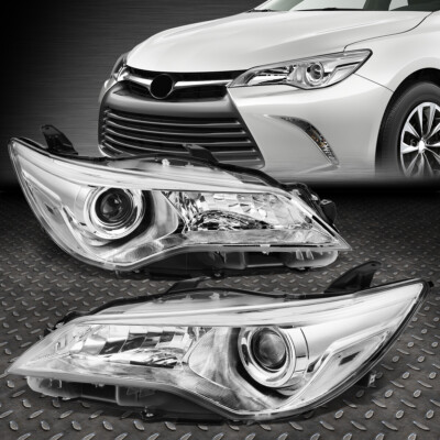 ДЛЯ 15-17 TOYOTA CAMRY ХРОМИРОВАННЫЙ КОРПУС ПРОЗРАЧНАЯ УГЛОВАЯ ФАРА ПРОЕКТОРА ФАРЫ ГОЛОВНОГО СВЕТА