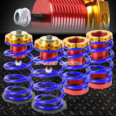 ДЛЯ 12-15 HONDA CIVIC 1-4 РЕГУЛИРУЕМОЕ ОПУСКАНИЕ СИНЕЙ ПРУЖИННОЙ ПОДВЕСКИ COILOVER